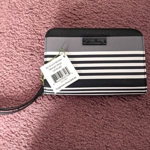 NWT Vera Bradley Zip-Around Wristlet, Midnight Stripe